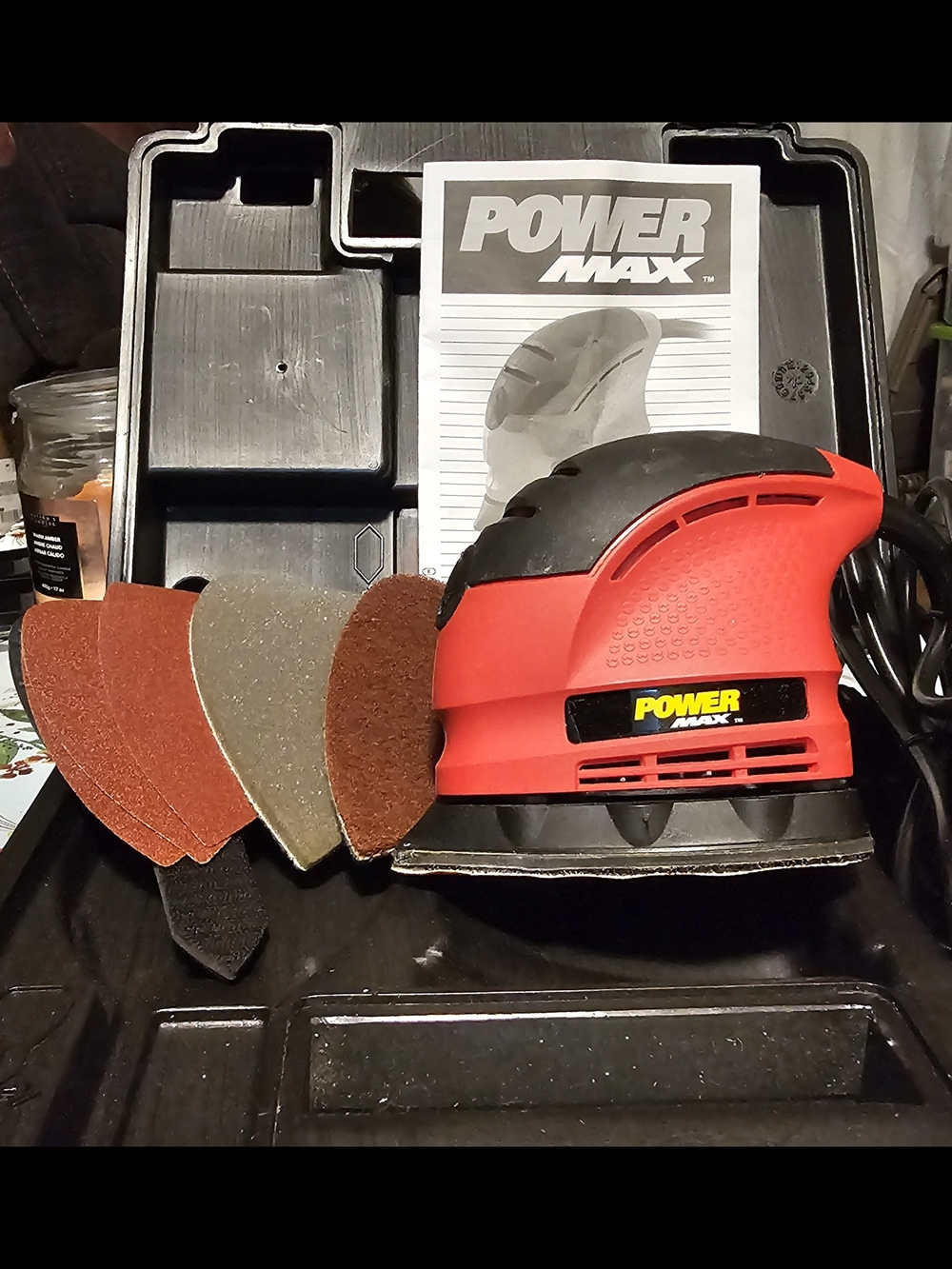 Red Handheld Detail Sander